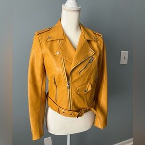 Zara Yellow Moto Jacket